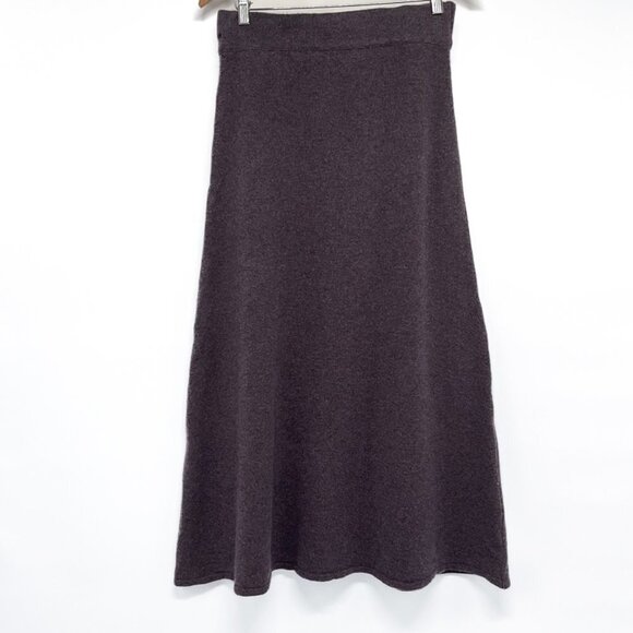 Zara Knit Limited Edition Wool Yak Sweater Knit Midi Maxi Skirt A Line Purple - Picture 4 of 9
